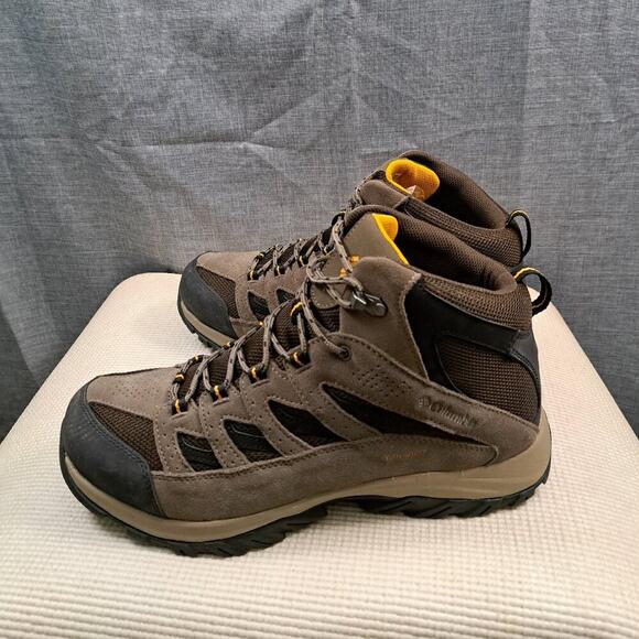 Mens Columbia Crestwood Mid Waterproof Hiker Cordovan/Squash Size 13